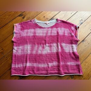 Lisa Todd pink & white waffle knit crop top size m